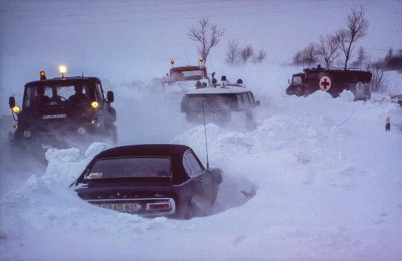 Schneewinter 1978/79 in Nordfriesland (Foto: Gerhard Paul, Husum)