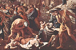 Ausschnitt aus Nicolas Poussins: Die Pest von Azoth. Das Original hängt im Louvre